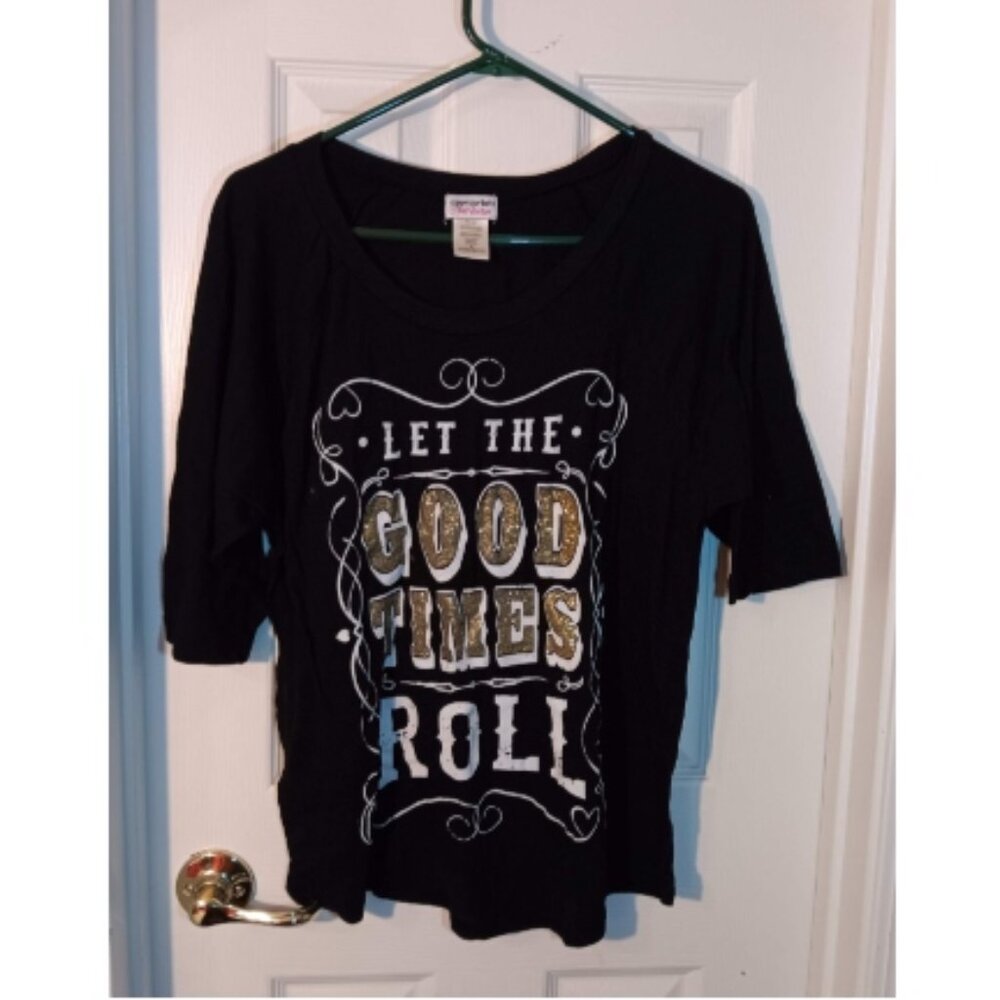 Appropriate Behavior Juniors XL t shirt black. let the good times roll!
